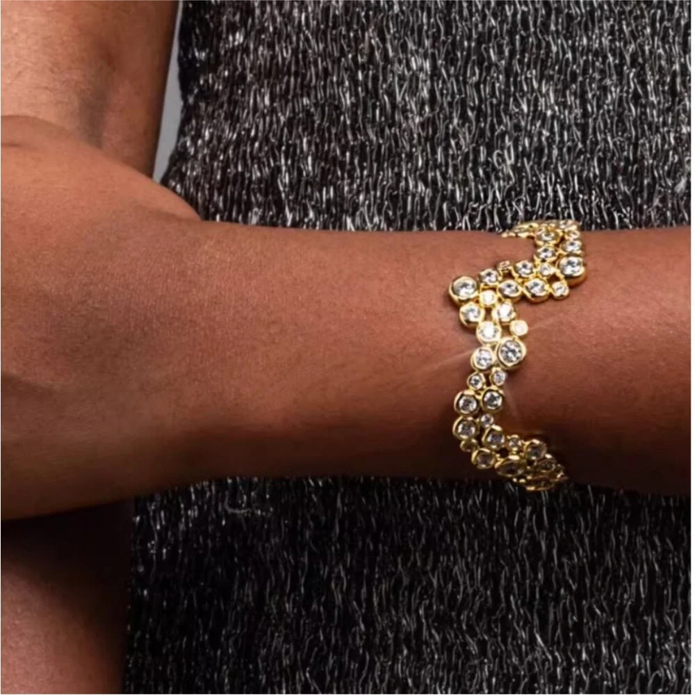 ALEXIS BITTAR • Asterales Gold Wave Cuff CZ Bracelet